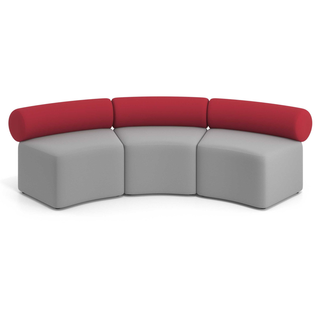 sofa para oficina gris rojo 3