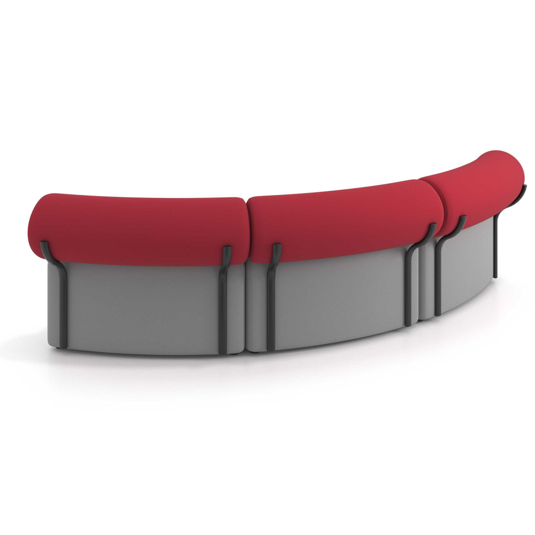 sofa para oficina gris rojo 4