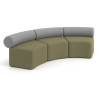 Sofa de oficina Oasis módulo concavo triple - Verde/Gris