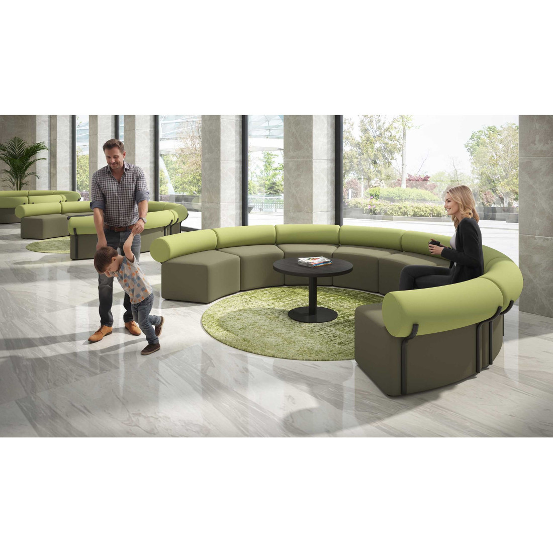sofa para oficina verde 2