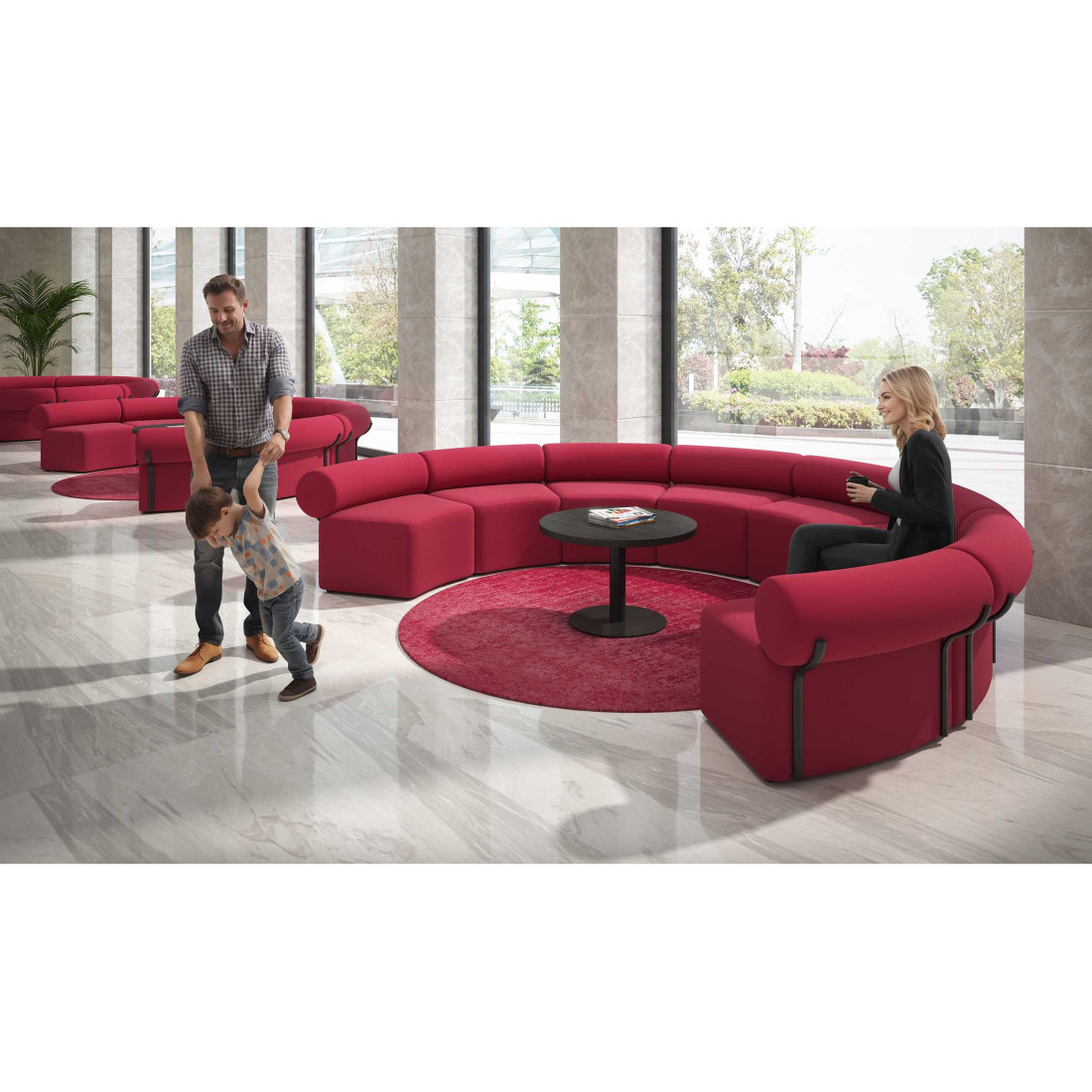 sofa para oficina rojo 2