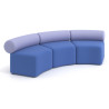 Sofa de oficina Oasis módulo concavo triple - Azul/Lavanda