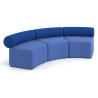 Sofa de oficina Oasis módulo concavo triple - AZUL