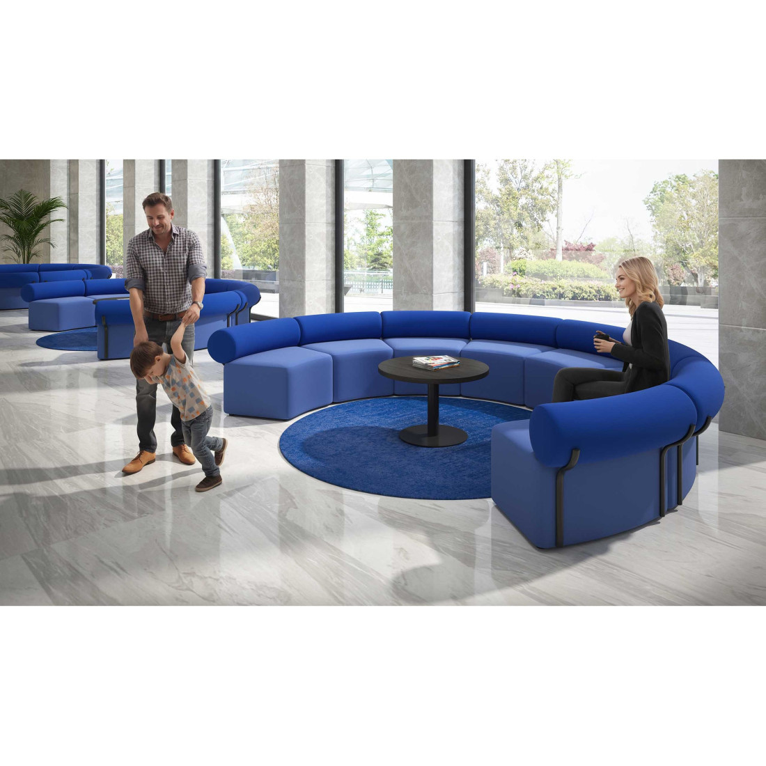 sofa para oficina azul 2
