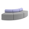 Sofa de oficina Oasis módulo convexo triple - Gris/Lavanda