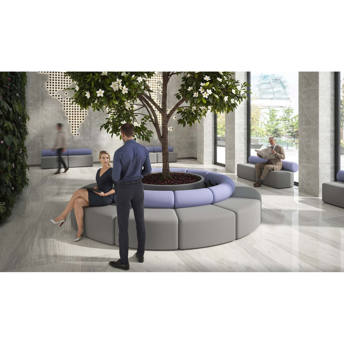 sofa para oficina gris lavanda 2