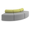 Sofa de oficina Oasis módulo convexo triple - Gris/Verde