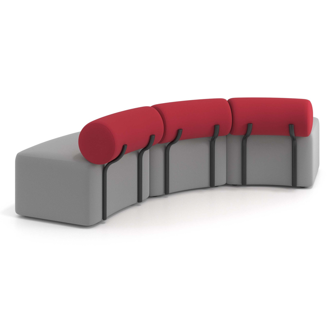 sofa para oficina gris rojo 4
