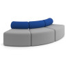 Sofa de oficina Oasis módulo convexo triple - Gris/Azul