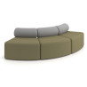Sofa de oficina Oasis módulo convexo triple - Verde/Gris