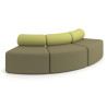 Sofa de oficina Oasis módulo convexo triple - VERDE