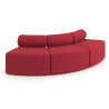 Sofa de oficina Oasis módulo convexo triple - ROJO
