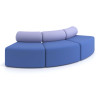Sofa de oficina Oasis módulo convexo triple - Azul/Lavanda