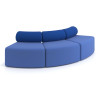 Sofa de oficina Oasis módulo convexo triple - AZUL
