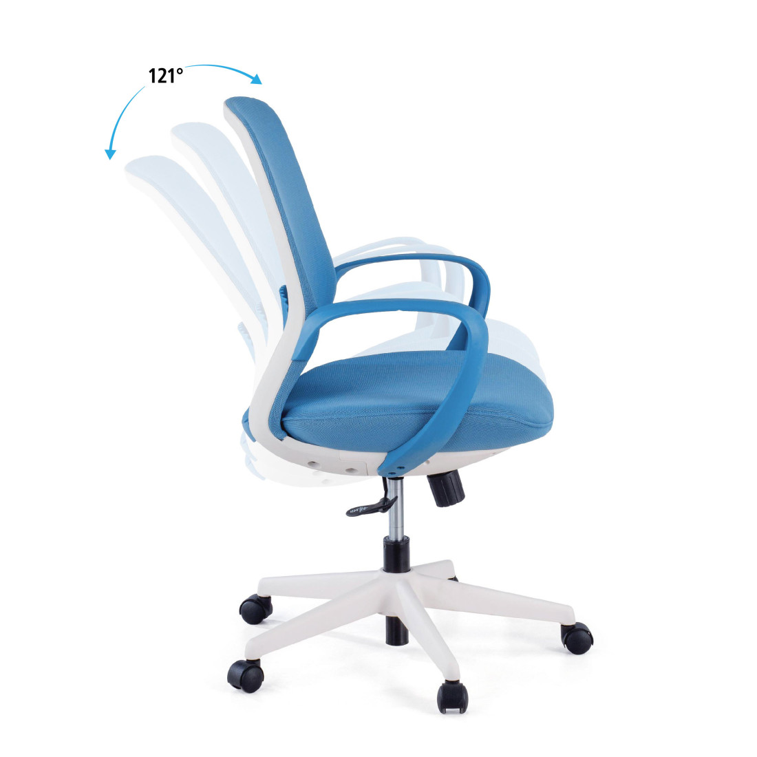 silla giratoria azul shell malla 4