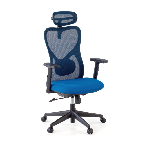 Silla de Oficina Ergonómica Prime black, brazos regulables - AZUL