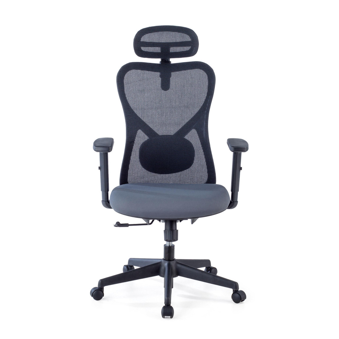 silla ergonomica gris prime estructura negra malla 3