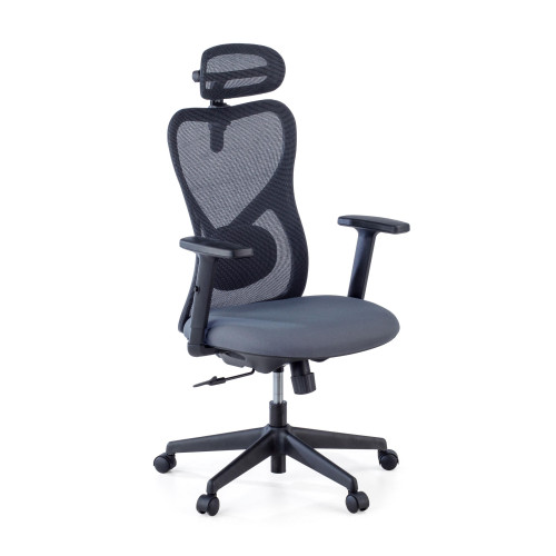 Silla de Oficina Ergonómica Prime black, brazos regulables - Gris