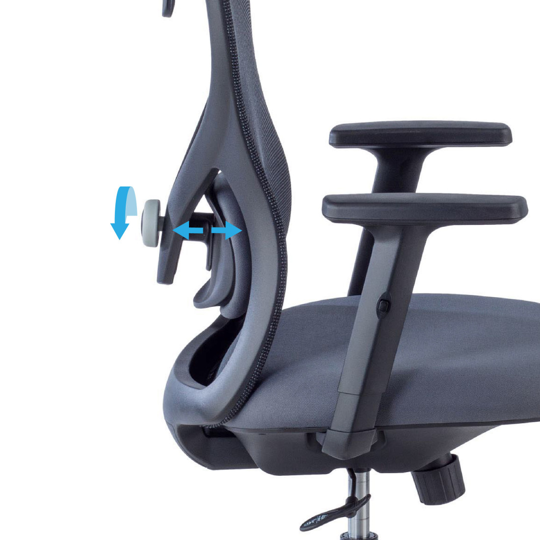 silla ergonomica gris prime estructura negra malla 5