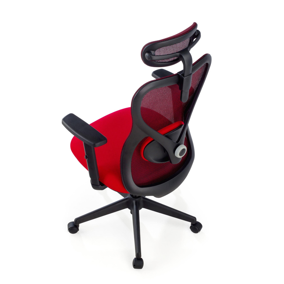 silla ergonomica rojo prime estructura negra malla 9