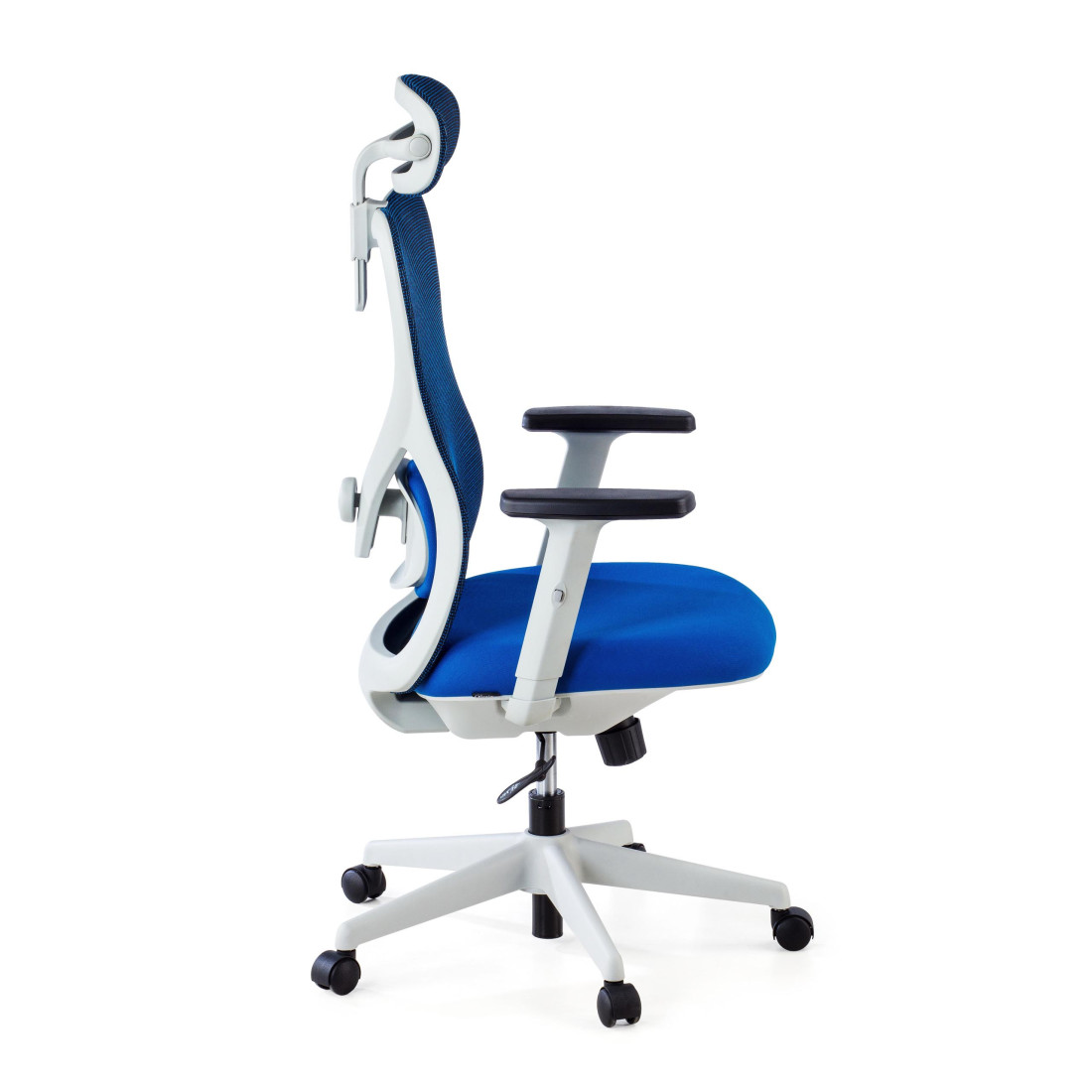 silla ergonomica azul prime estructura blanca malla 11