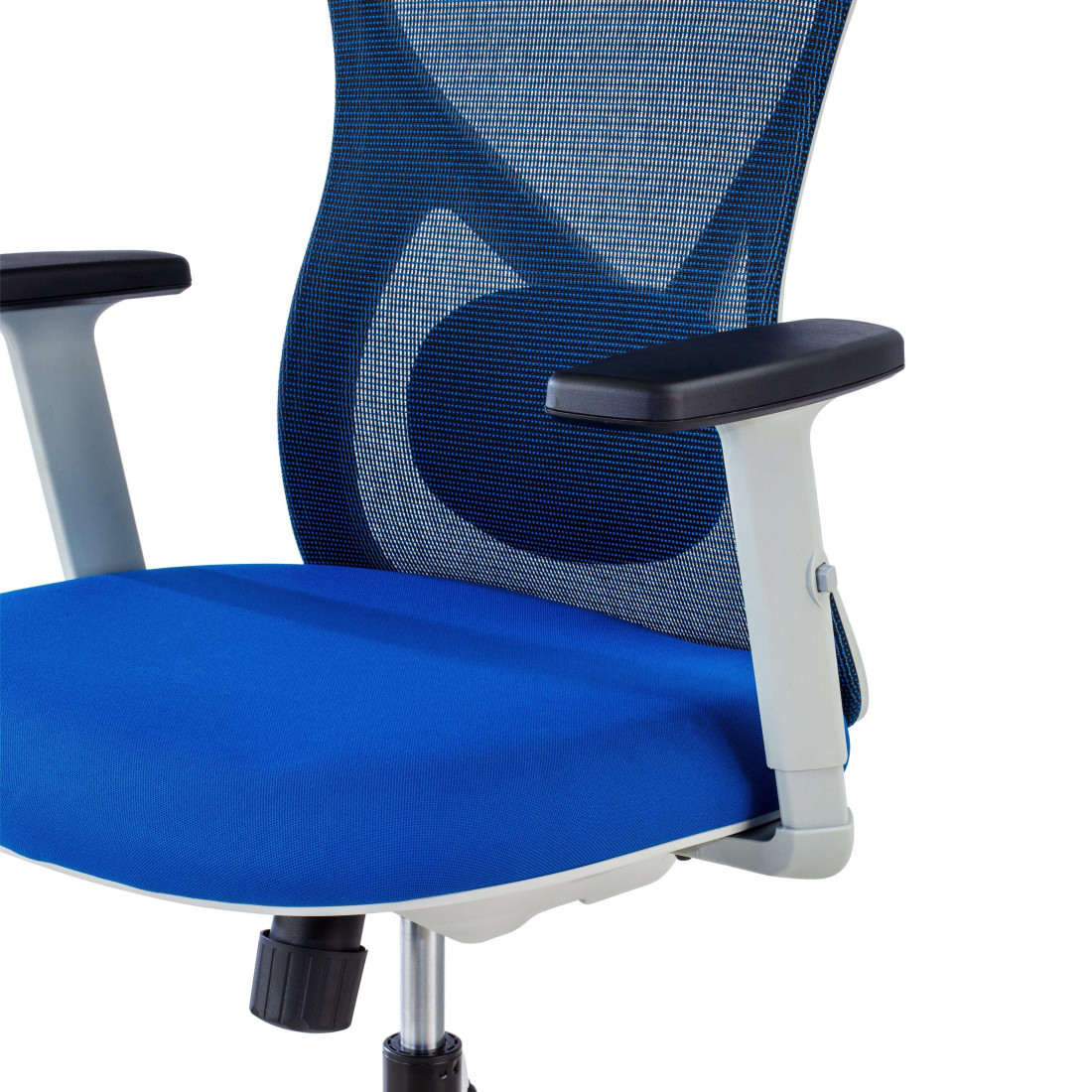silla ergonomica azul prime estructura blanca malla 7