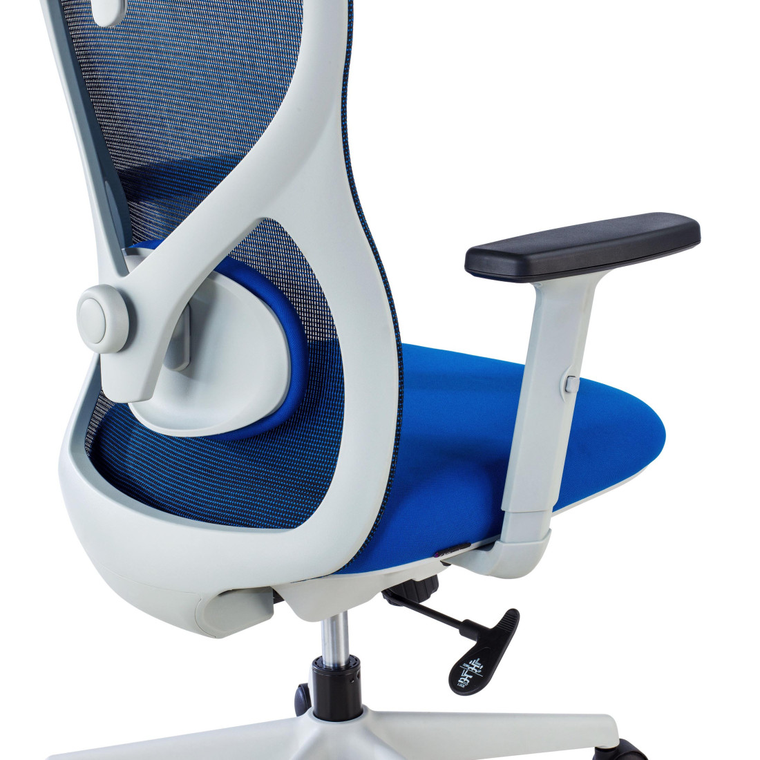 silla ergonomica azul prime estructura blanca malla 9
