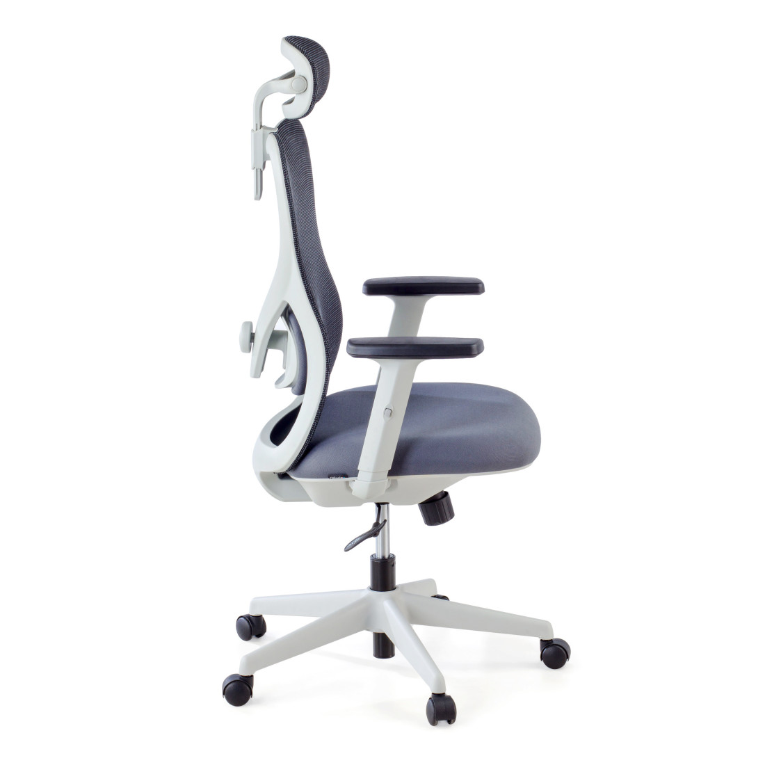 silla ergonomica gris prime estructura blanca malla 10