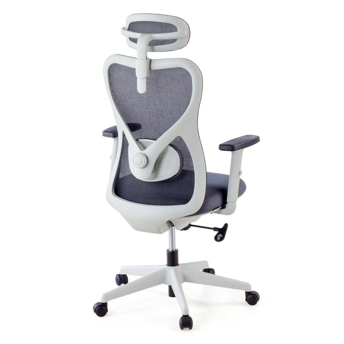 silla ergonomica gris prime estructura blanca malla 7
