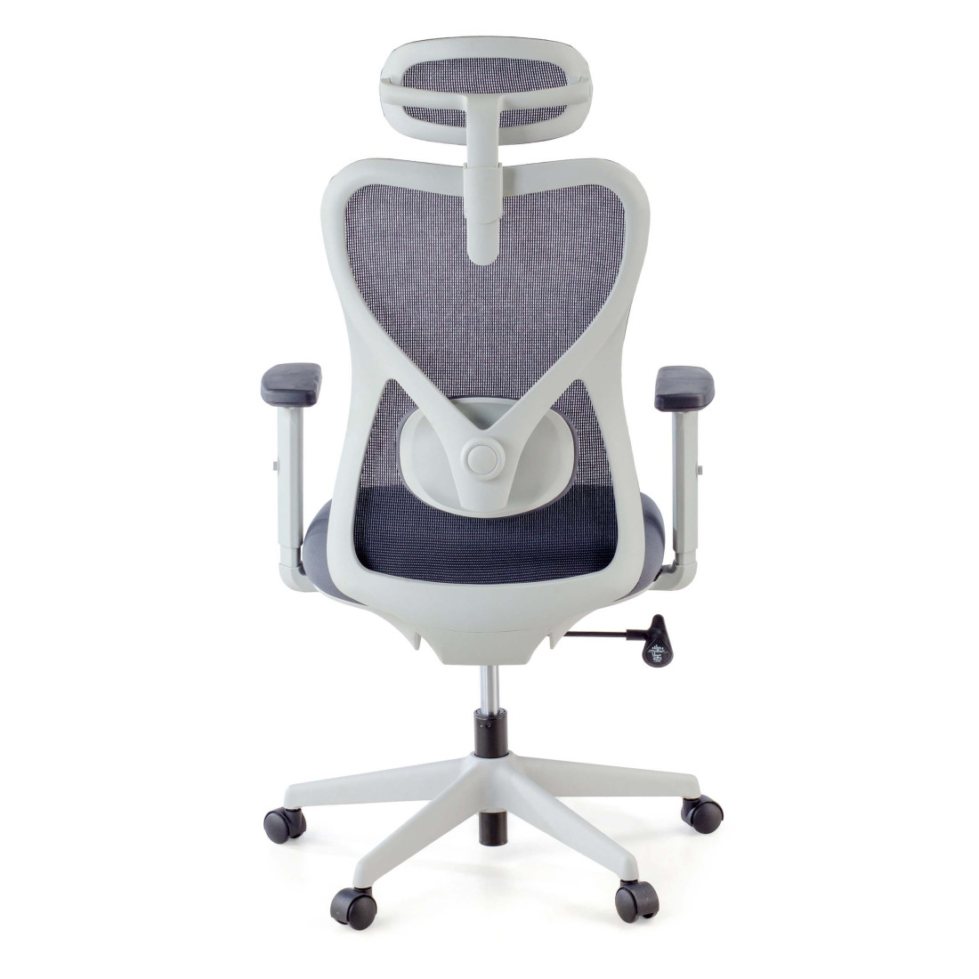 silla ergonomica gris prime estructura blanca malla 6