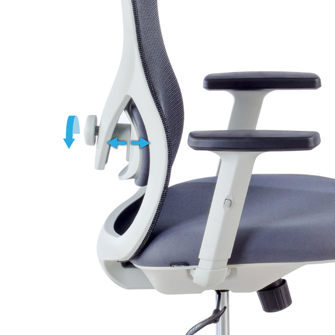 silla ergonomica gris prime estructura blanca malla 12