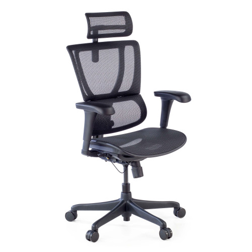 Silla de oficina Ergonomica IOO, soporte lumbar - NEGRO