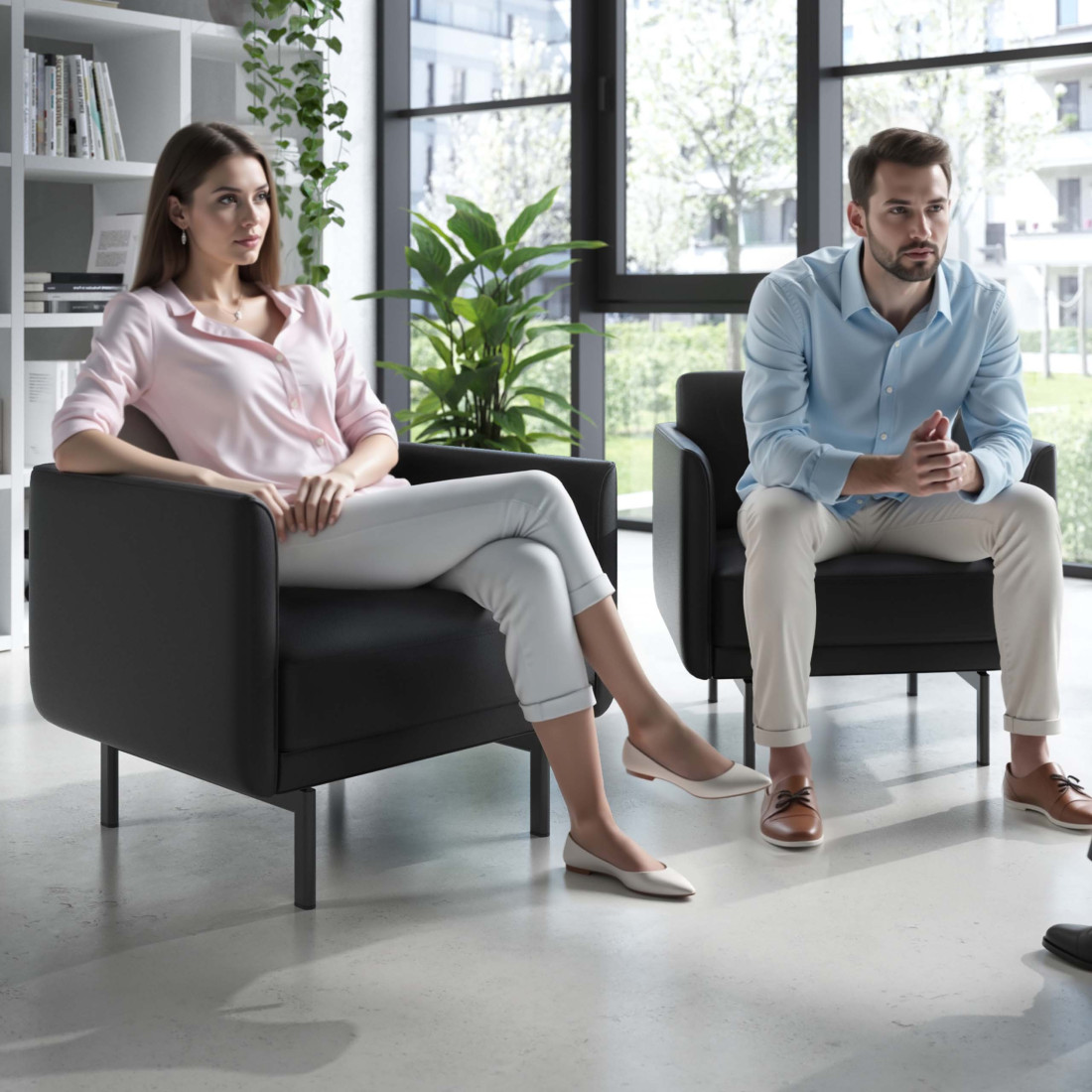 sofa para oficina negro malmo simil piel 1 plaza 2