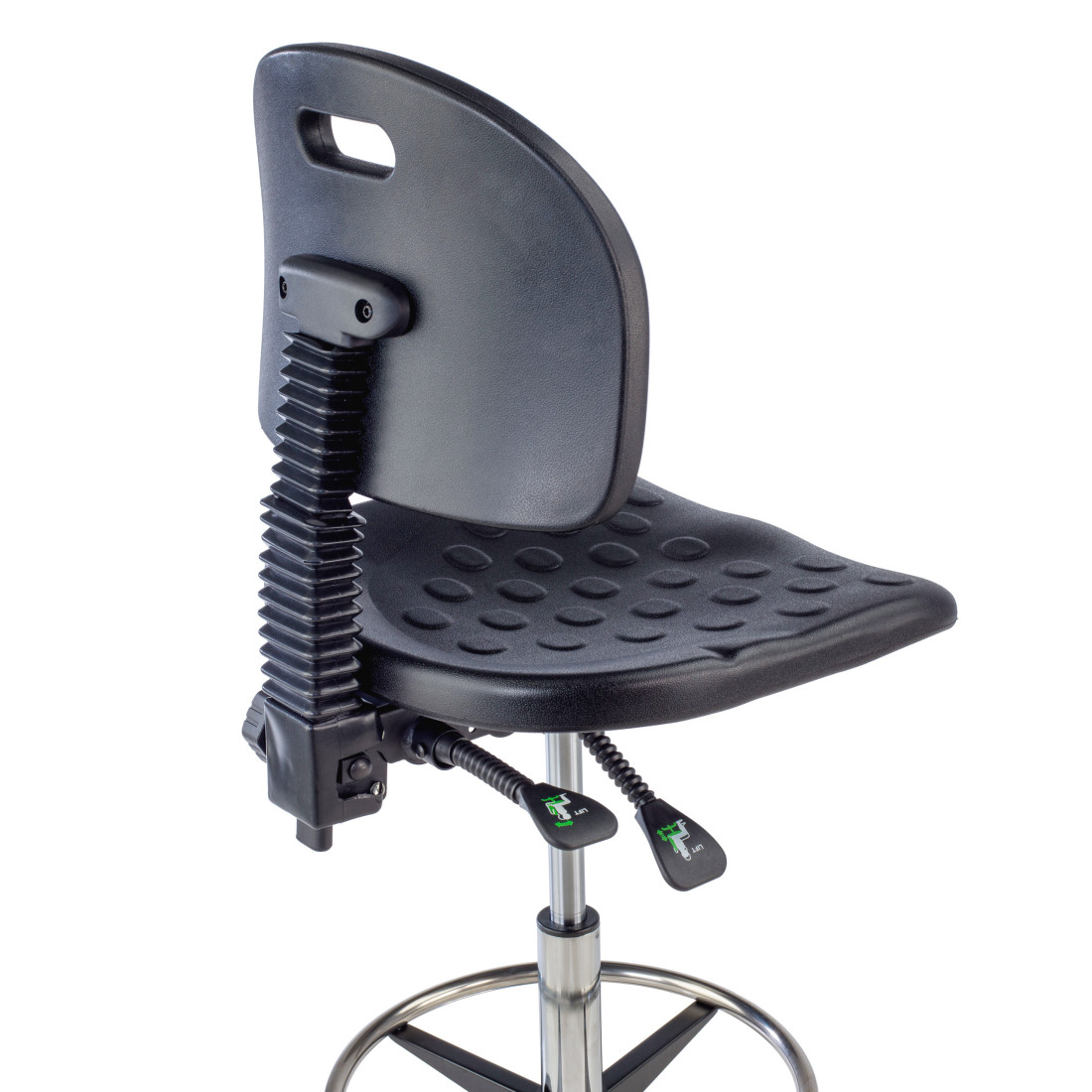 taburete de trabajo y laboratorio negro work 23 plastico 9