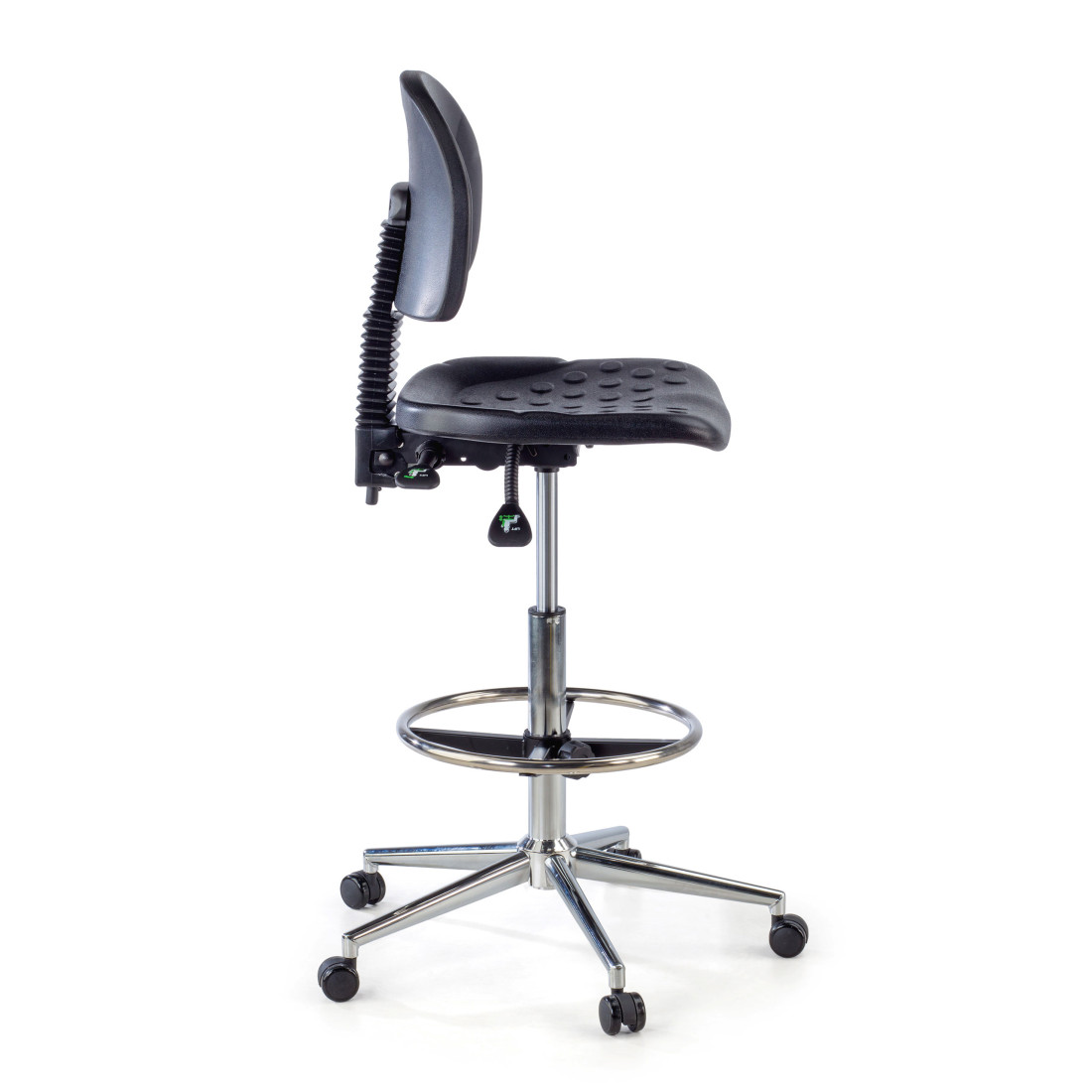 taburete de trabajo y laboratorio negro work 23 plastico 10