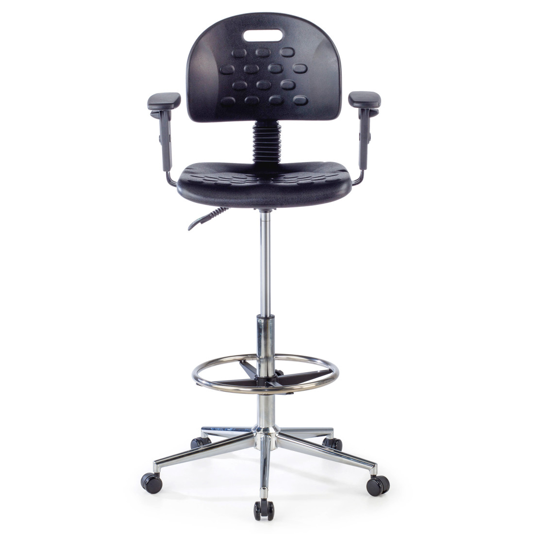taburete de trabajo y laboratorio negro work 23 plastico 3