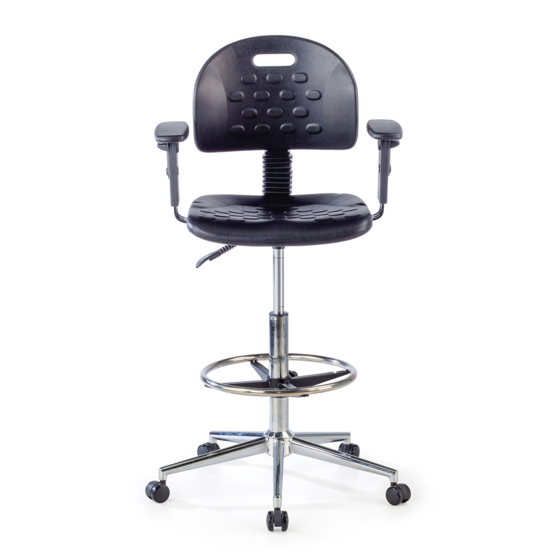 taburete de trabajo y laboratorio negro work 23 plastico 9