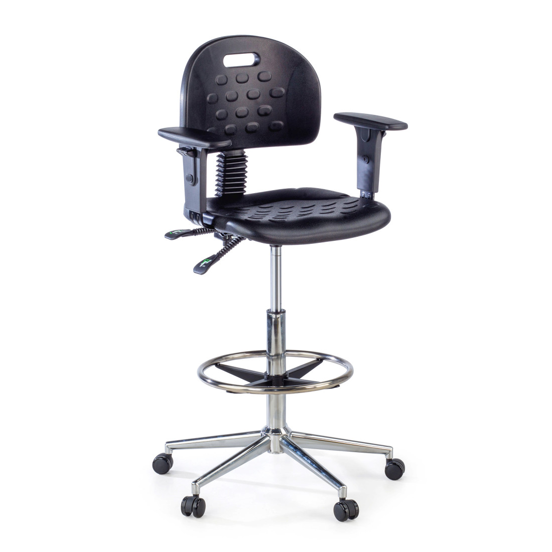 taburete de trabajo y laboratorio negro work 23 plastico 1