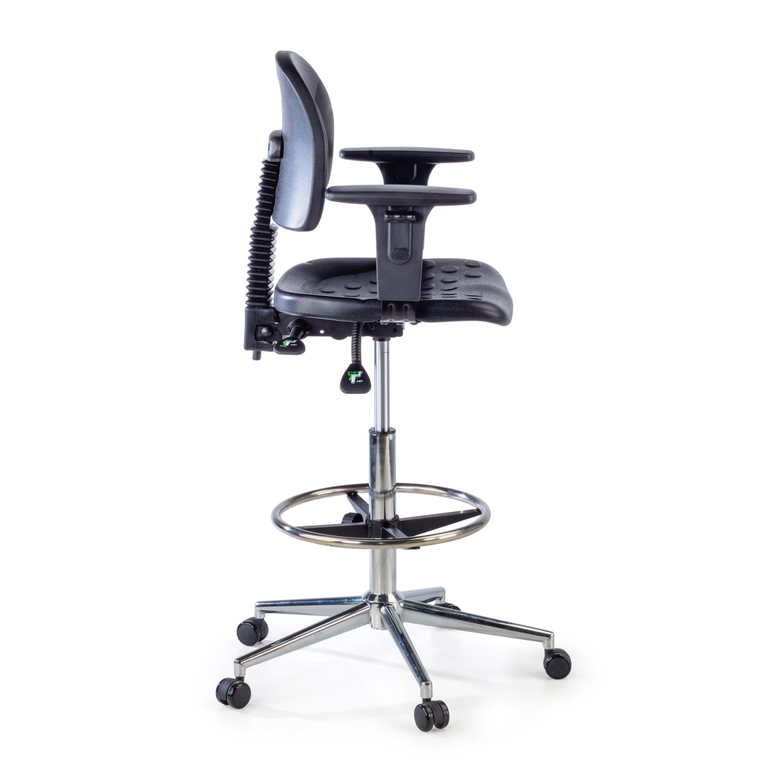 taburete de trabajo y laboratorio negro work 23 plastico 6