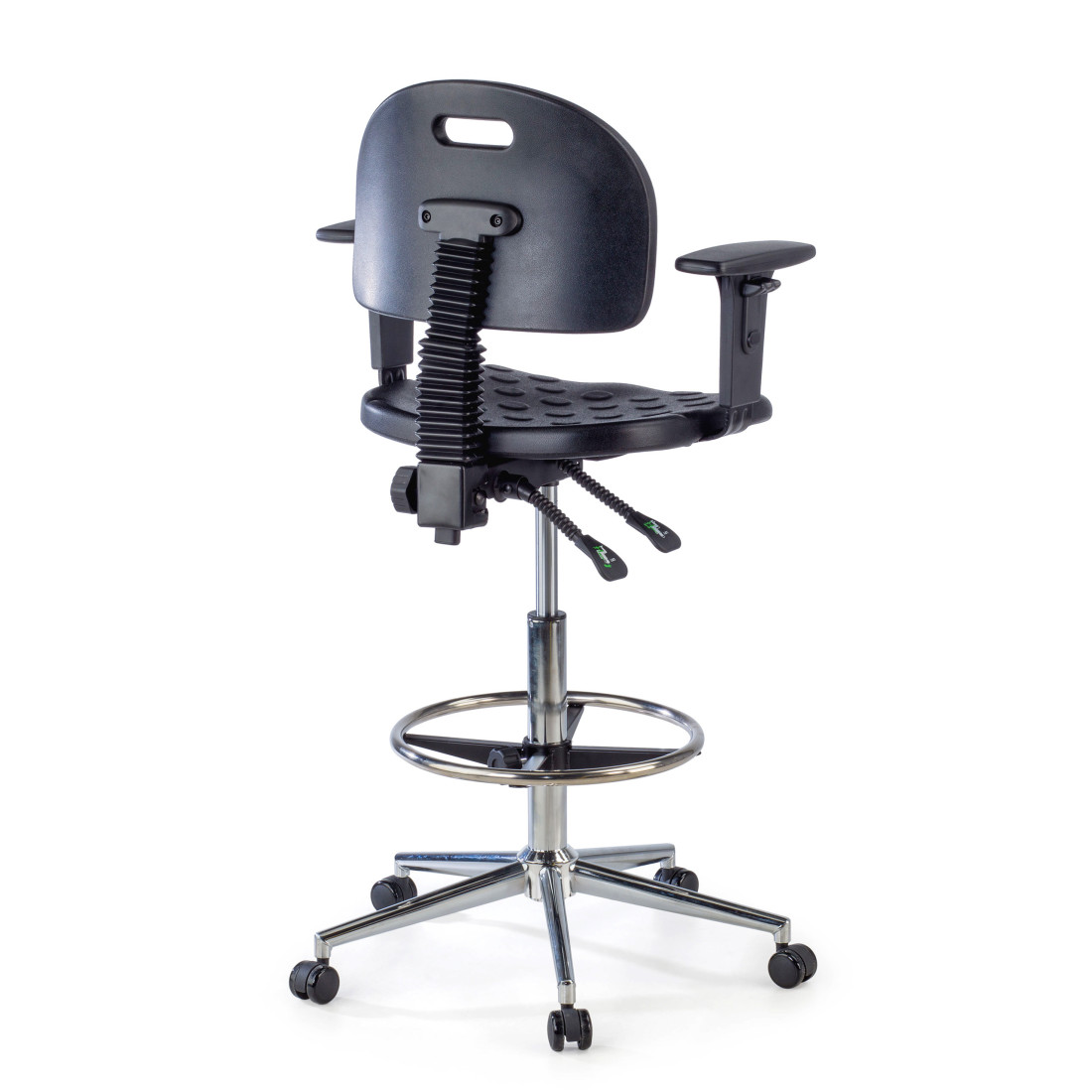 taburete de trabajo y laboratorio negro work 23 plastico 7