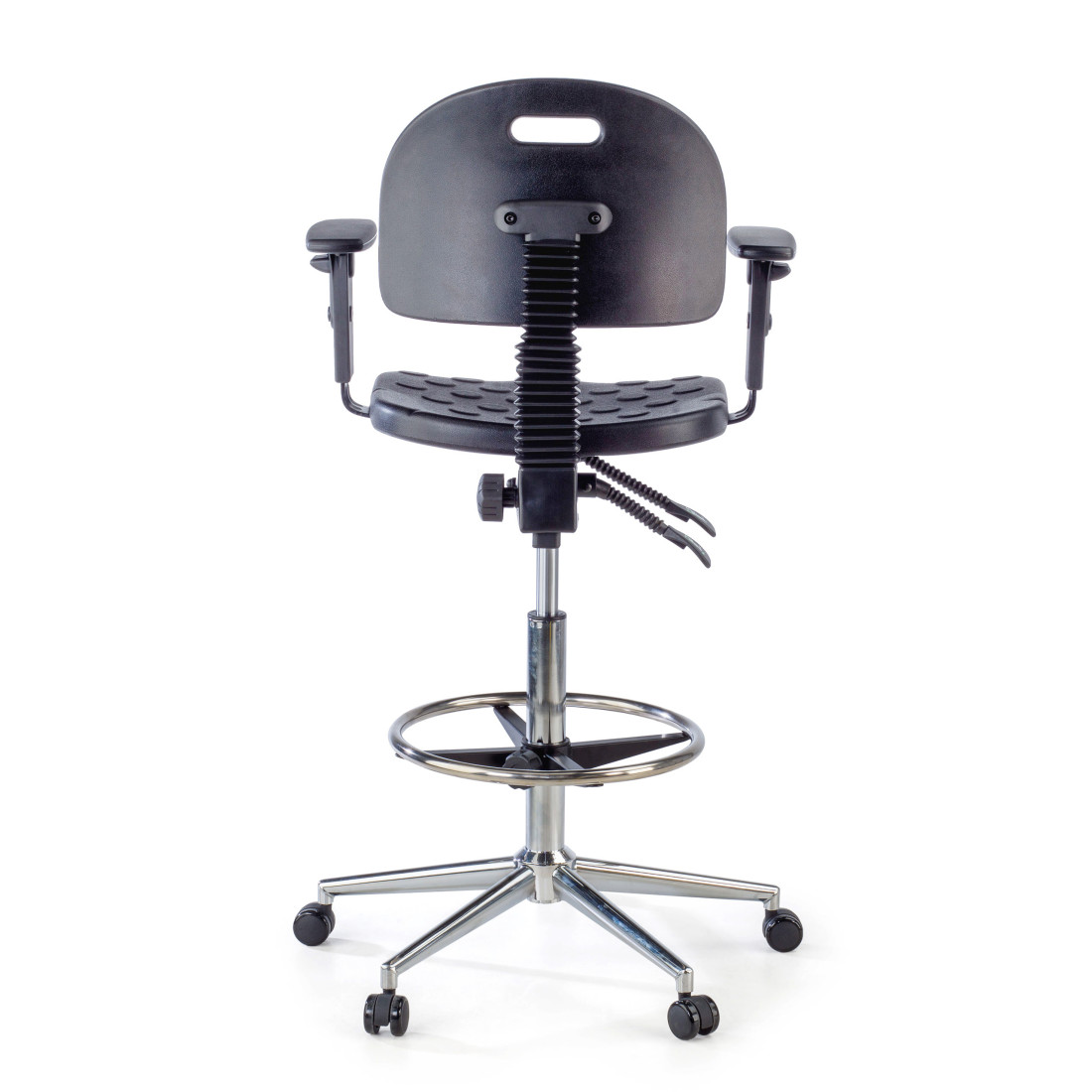 taburete de trabajo y laboratorio negro work 23 plastico 5