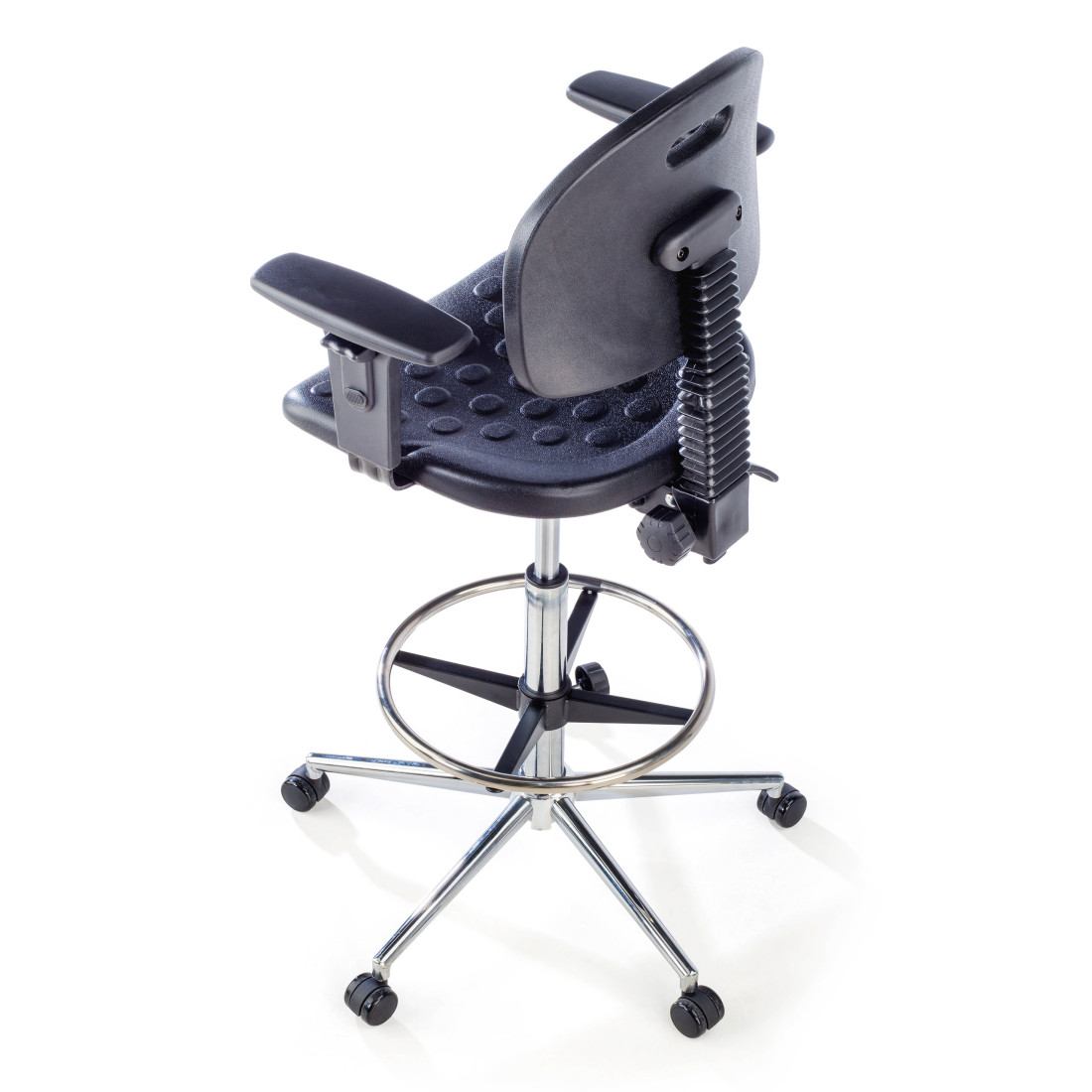taburete de trabajo y laboratorio negro work 23 plastico 8
