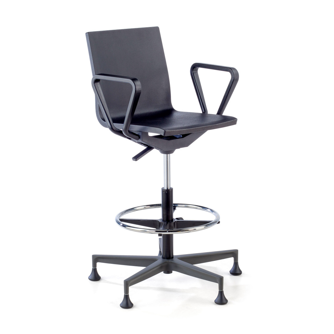 taburete de trabajo y laboratorio negro orbit plastico 1