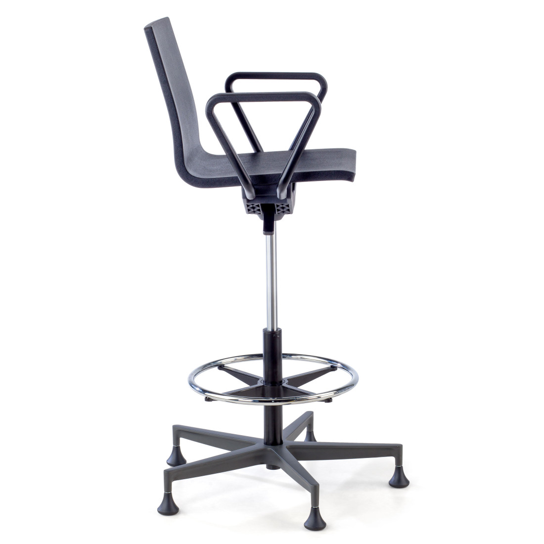taburete de trabajo y laboratorio negro orbit plastico 5