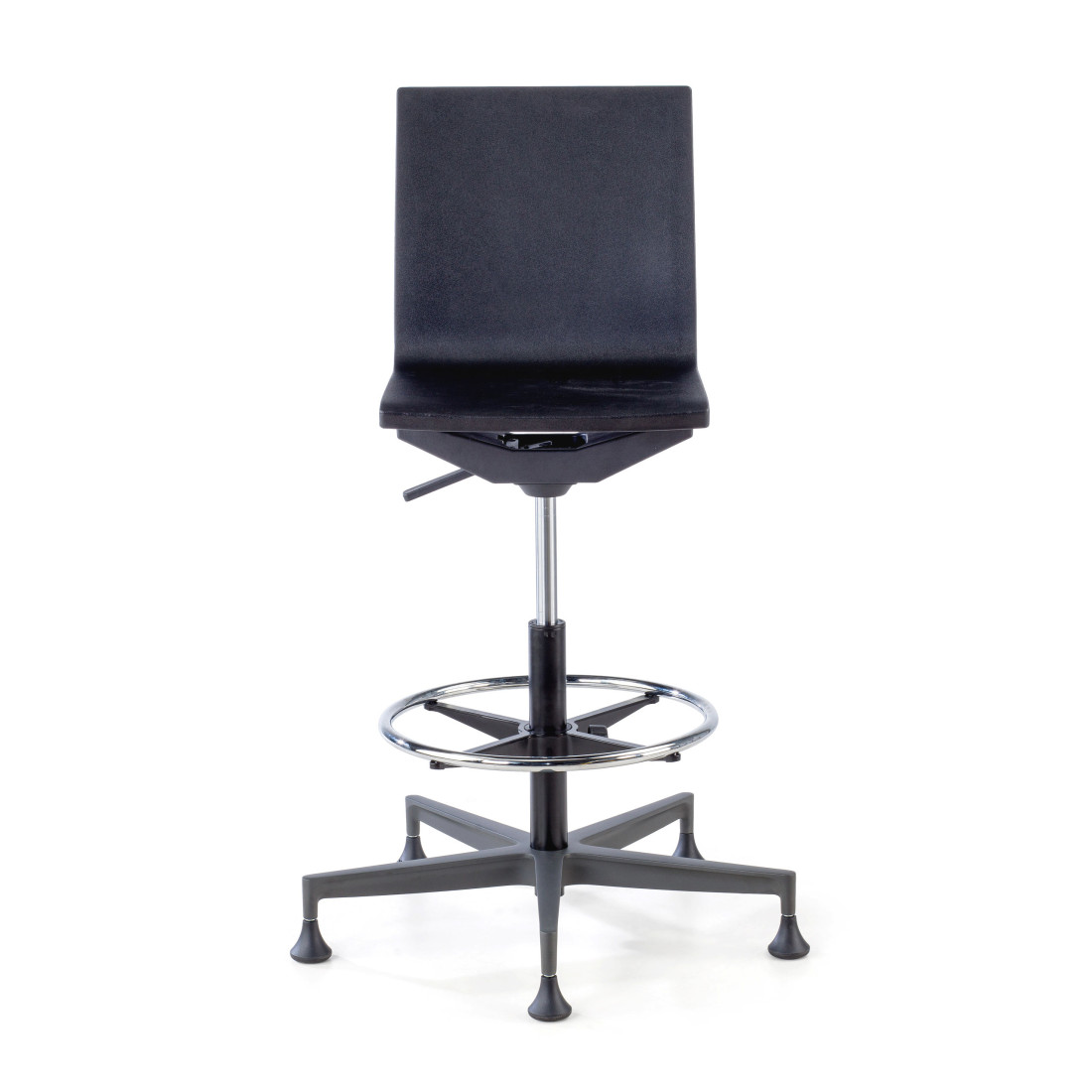 taburete de trabajo y laboratorio negro orbit plastico 8