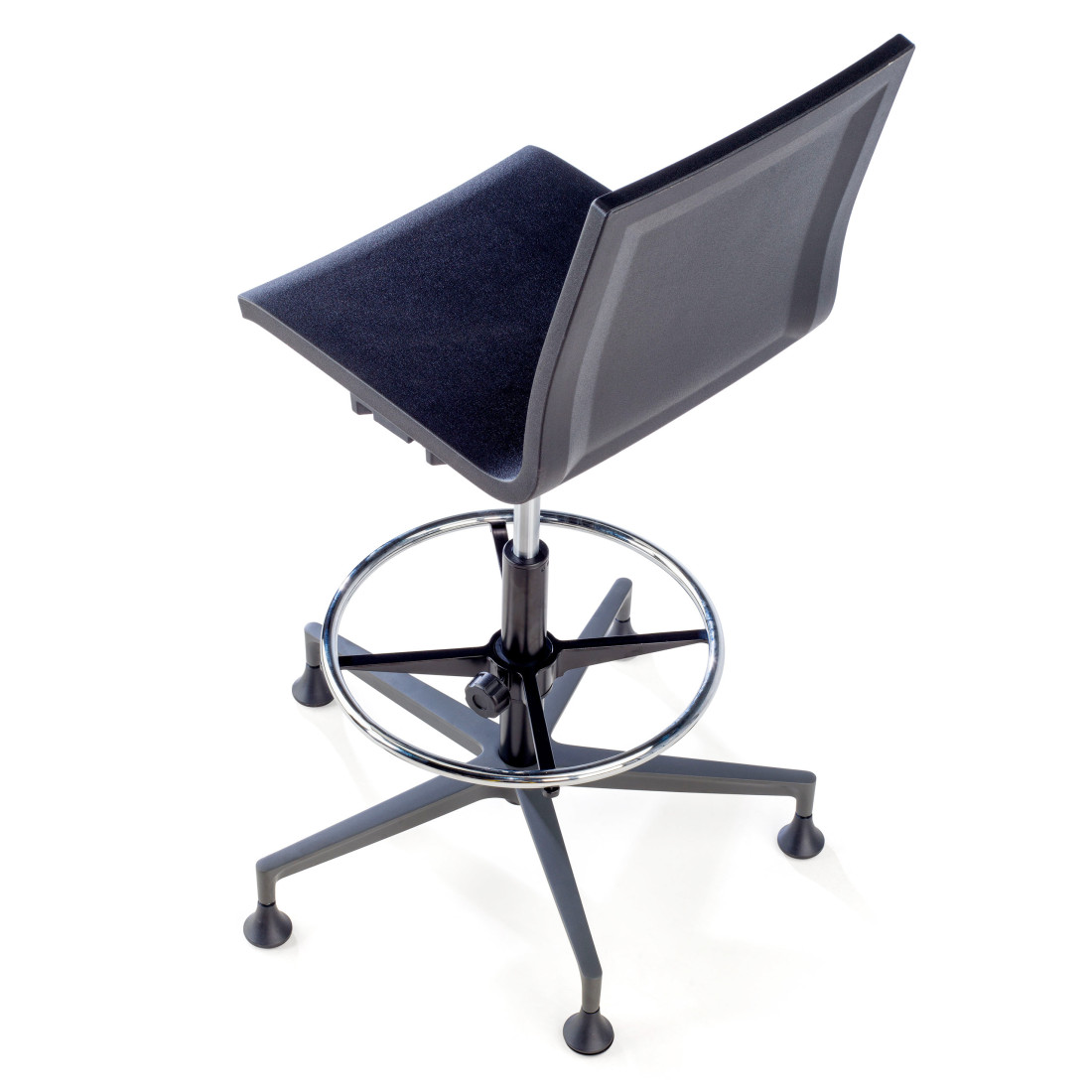 taburete de trabajo y laboratorio negro orbit plastico 7