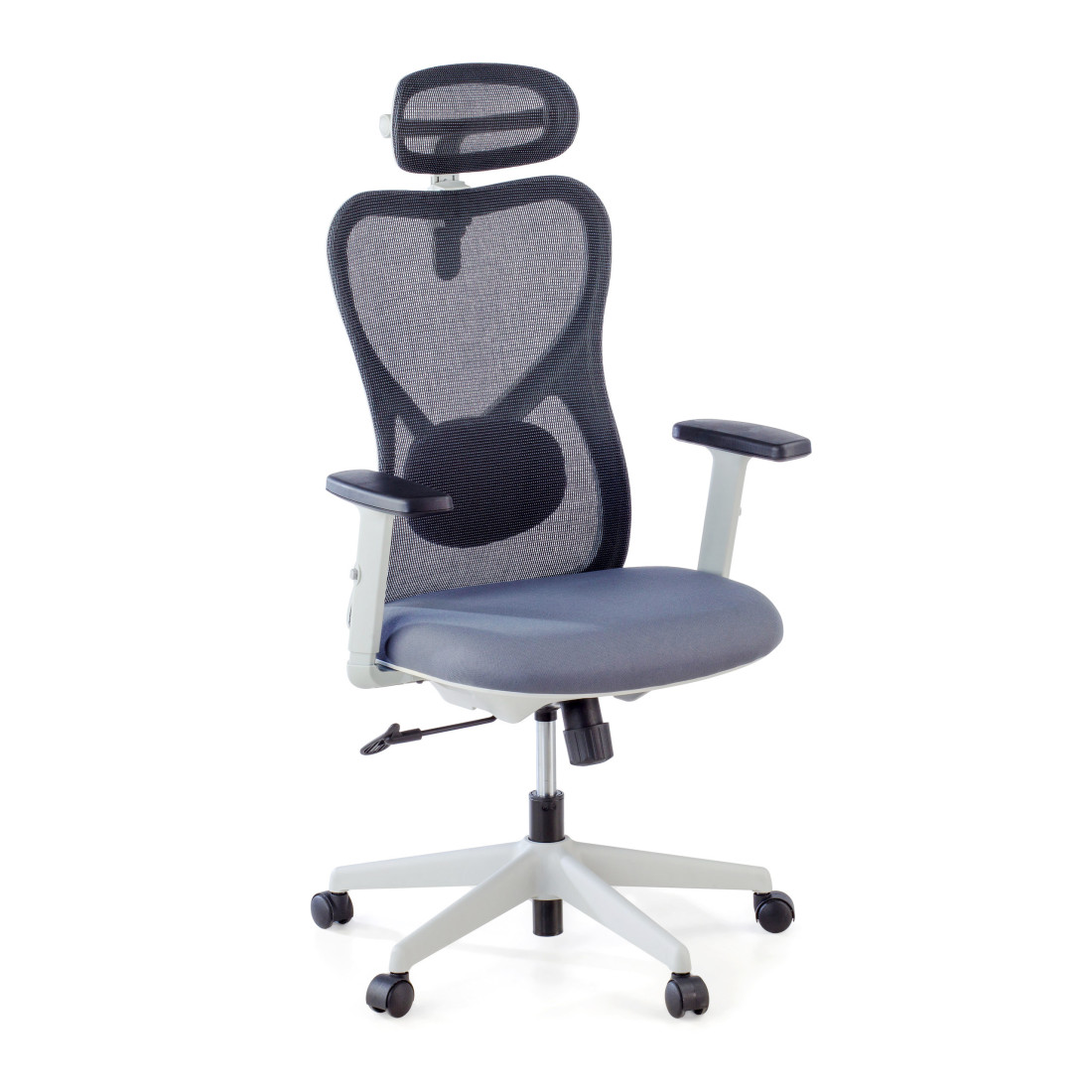 silla ergonomica gris prime estructura blanca malla 1