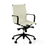 Silla oficina de diseño Croma, respaldo bajo, estructura negra - BLANCO