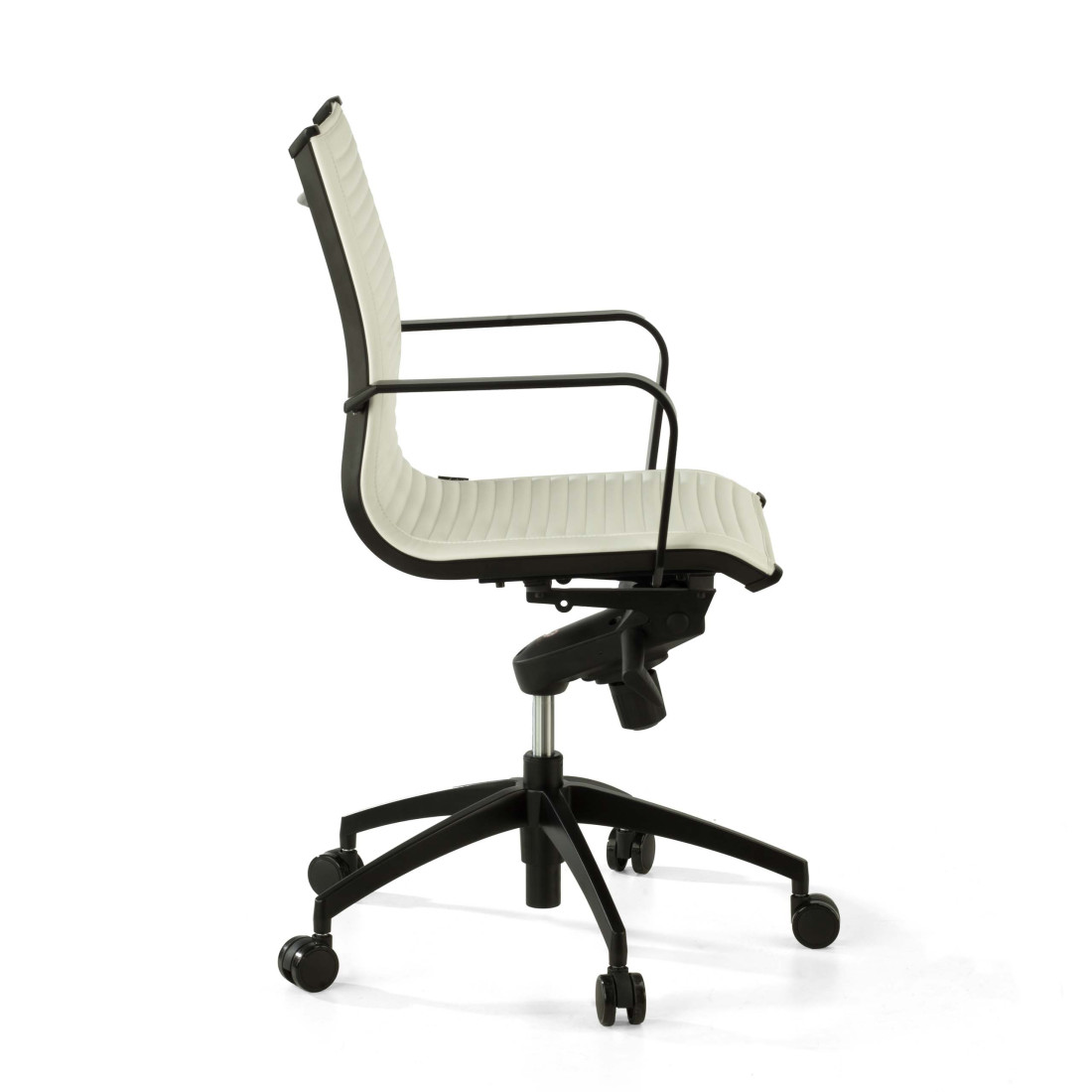 sillon de oficina blanco croma estructura negra ecopiel piel sintetica 4