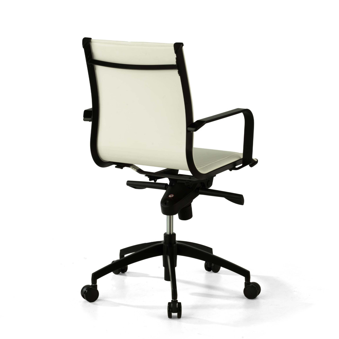 sillon de oficina blanco croma estructura negra ecopiel piel sintetica 9